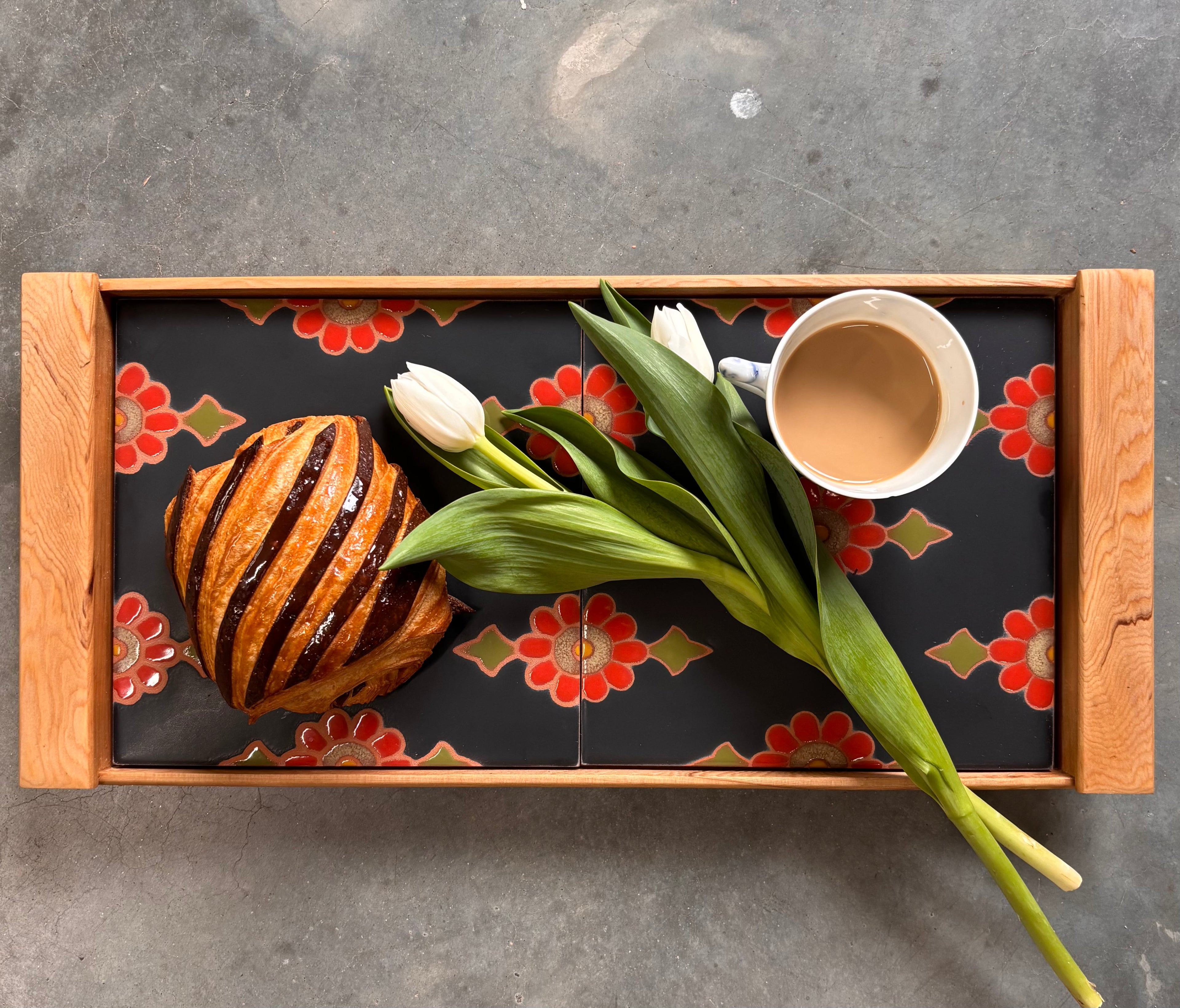 Mother's Day Tray - Palm Daisy - Summer Night